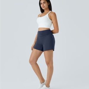 Halara Softlyzero Airy Super High Waisted 2-in-1 Cool Touch Yoga Shorts 5” Med